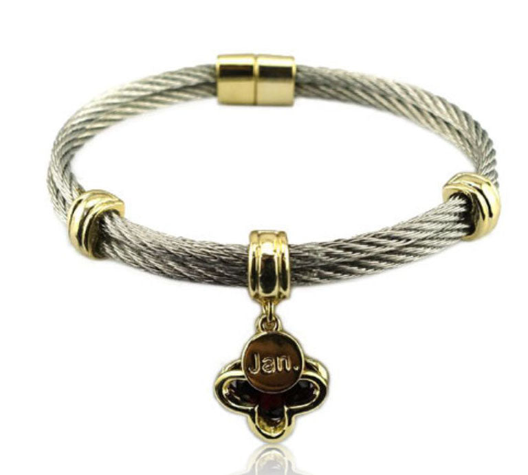 January Birthstone Cable Beacelet
