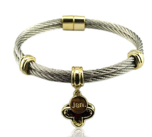 January Birthstone Cable Beacelet
