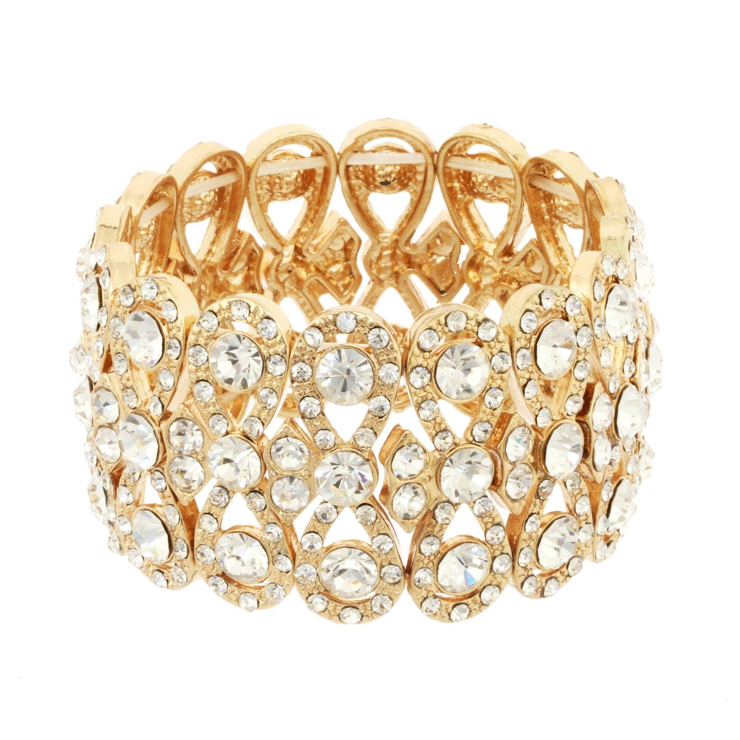 Teardrop Crystal Pave Stretch Bracelet