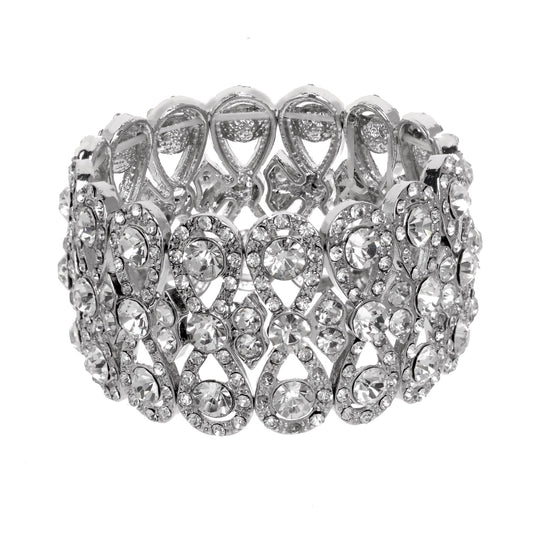 Teardrop Crystal Pave Stretch Bracelet