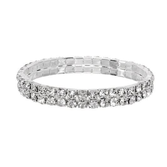 Two-Row Rhinestone Stretch Bracelet