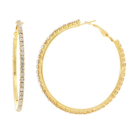 Round Crystal Hoop Earrings