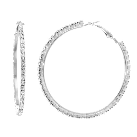 Round Crystal Hoop Earrings