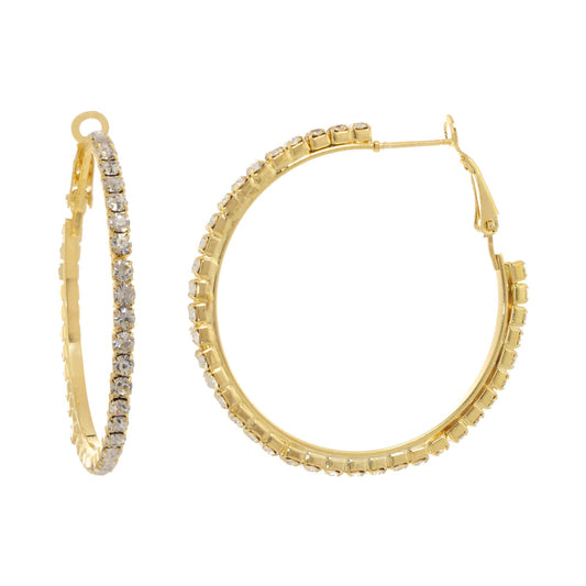 Round Crystal Hoop Earrings