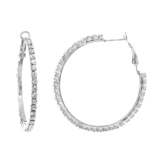 Round Crystal Hoop Earrings