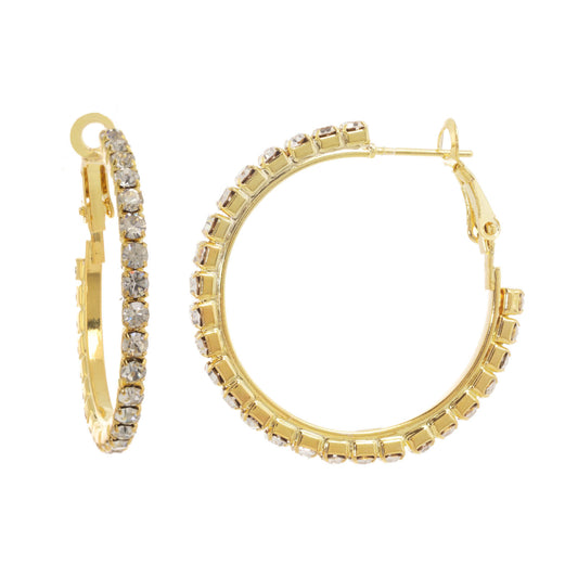 Round Crystal Hoop Earrings
