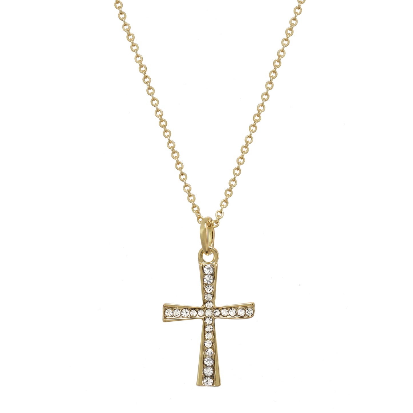 PAVE CRYSTAL CROSS NECKLACE