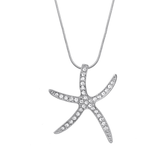 Crystal Starfish Pendant Necklace