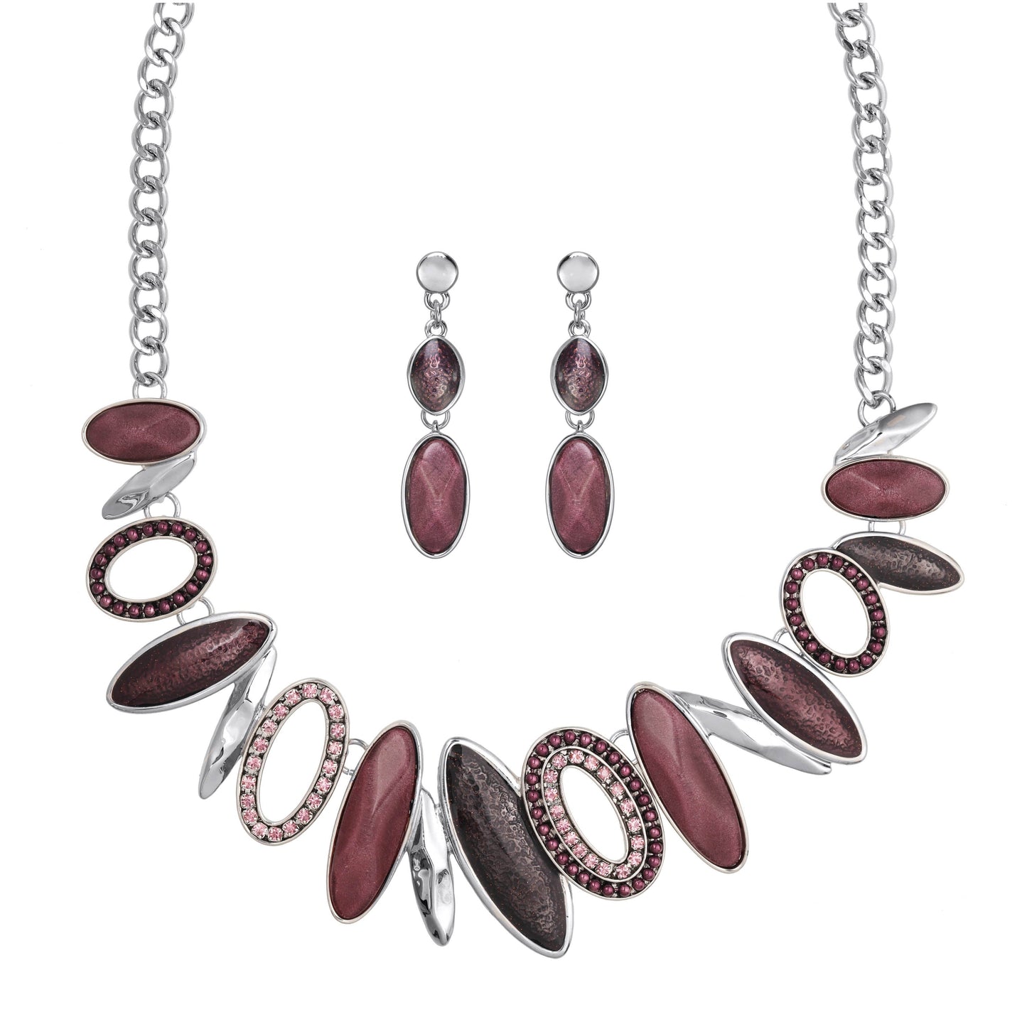 Bib Necklace Accented with Crystals and Beads