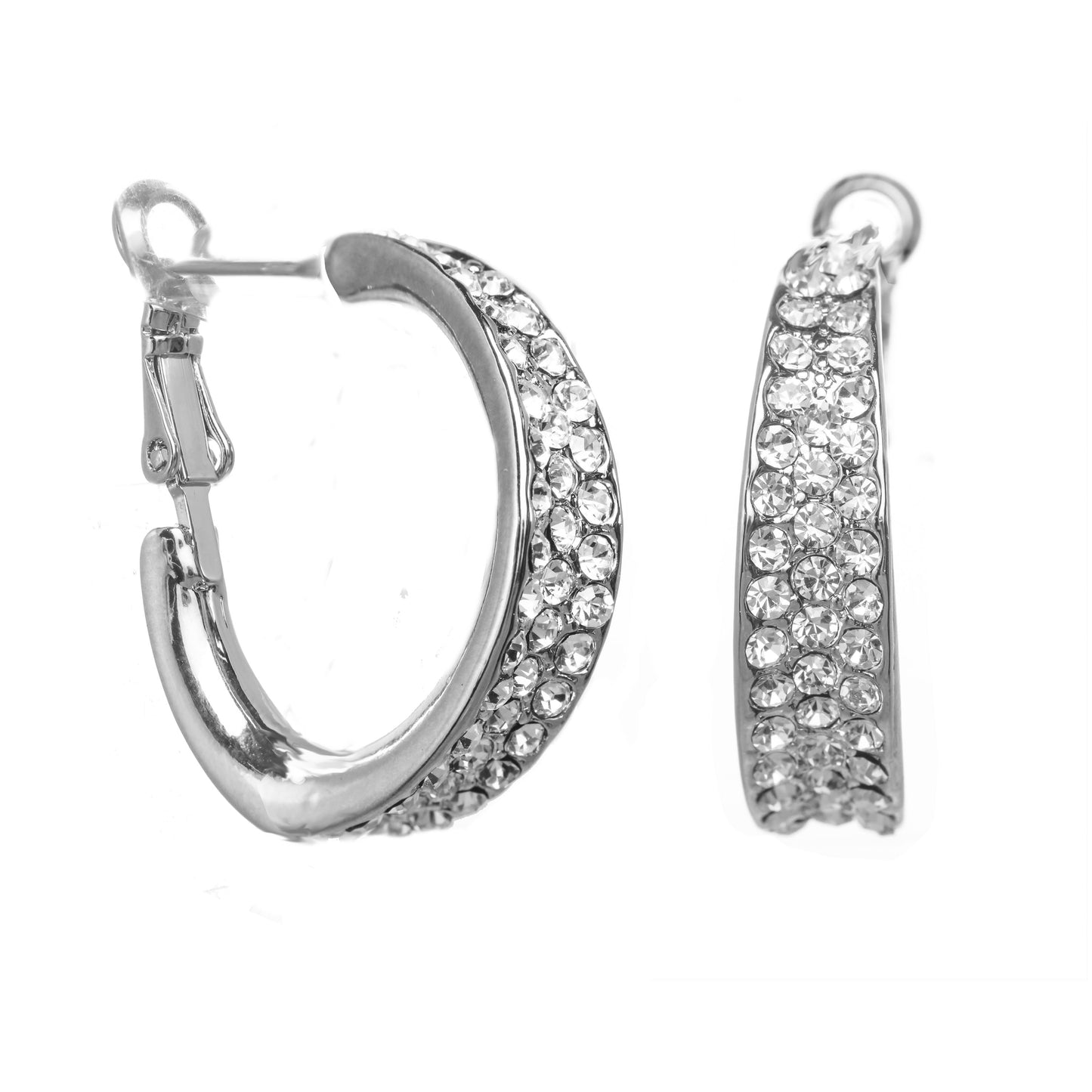 Rhinestone Pave' Hoops