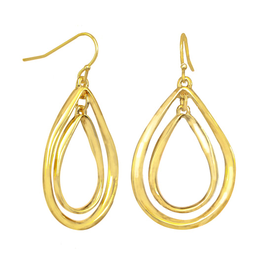 Double Tear Drop Dangle Earring