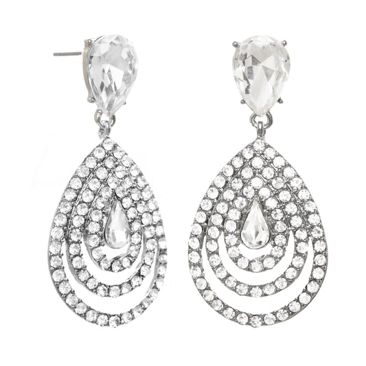 Crystal Layered Teardrop Earrings