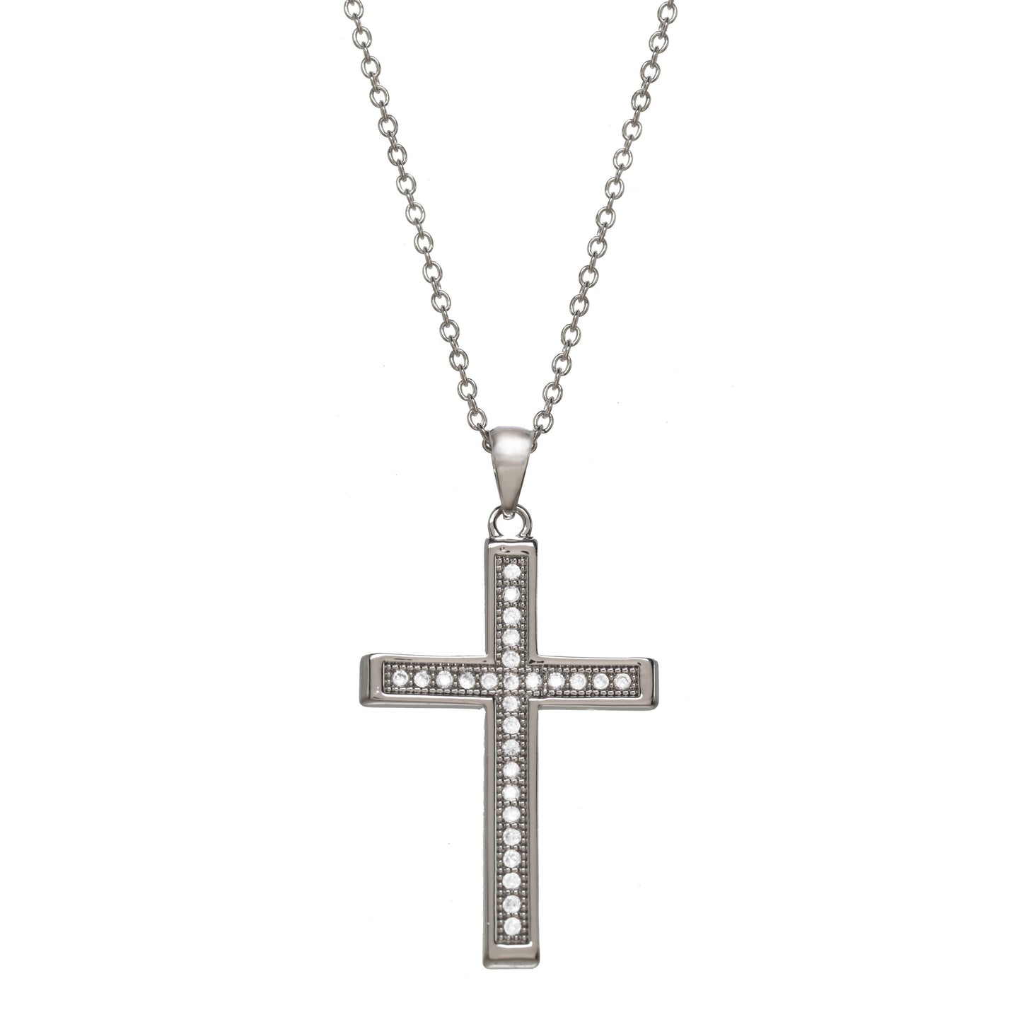 Pave Crystal Cross Necklace