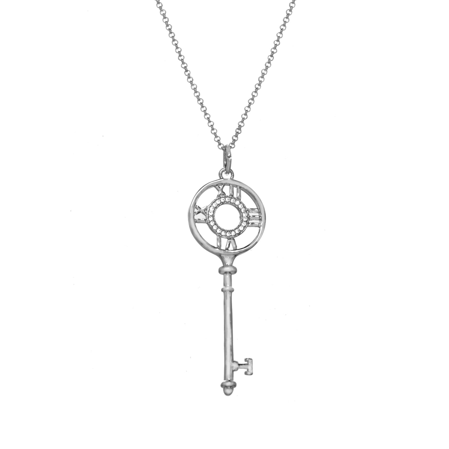 Key Pendant With Roman Numerals