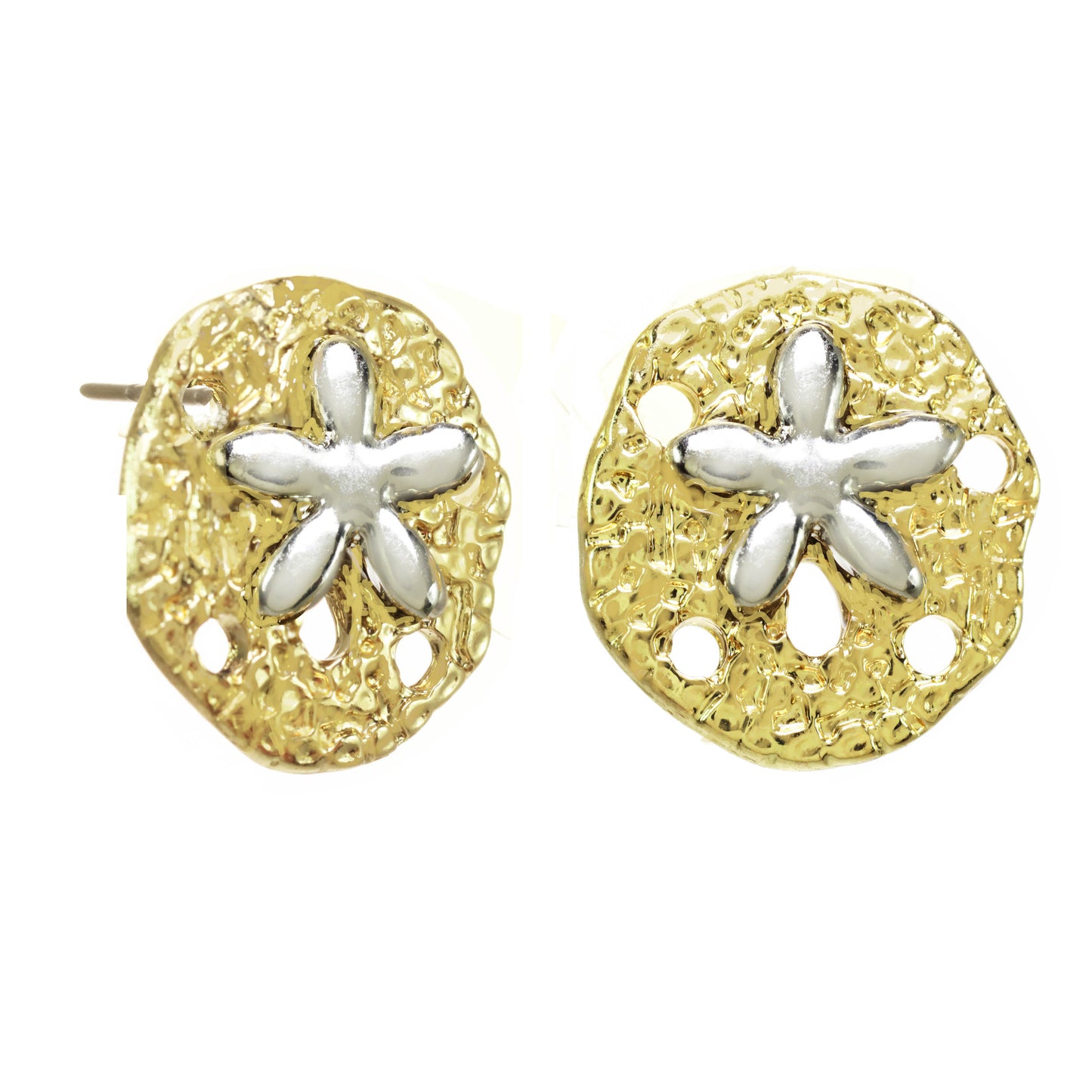 Two Tone Sandollar Earrings