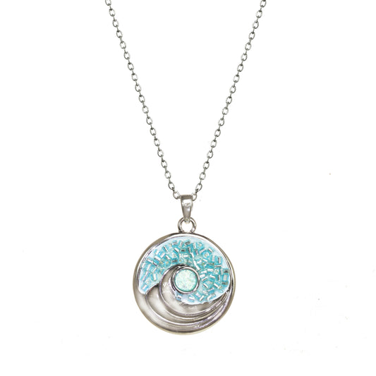 Crystal Wave Pendant Necklace