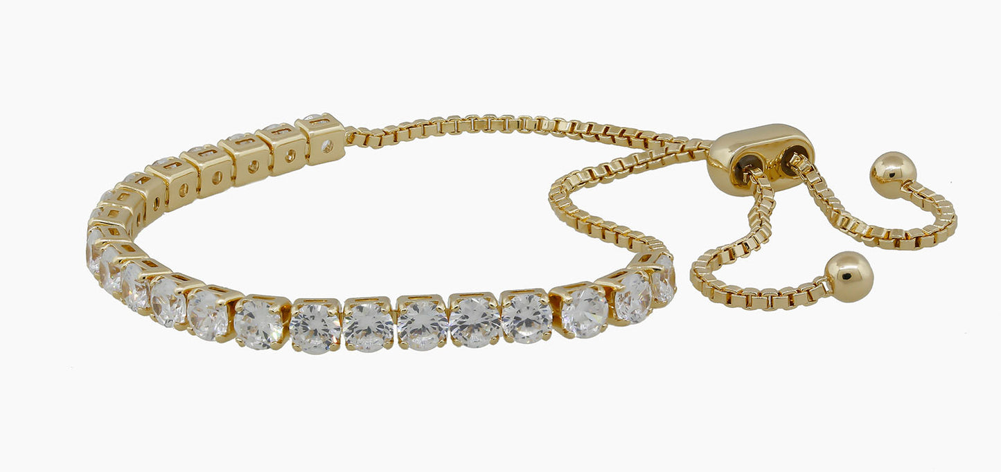 Round Clear Crystal Adjustable Bracelet