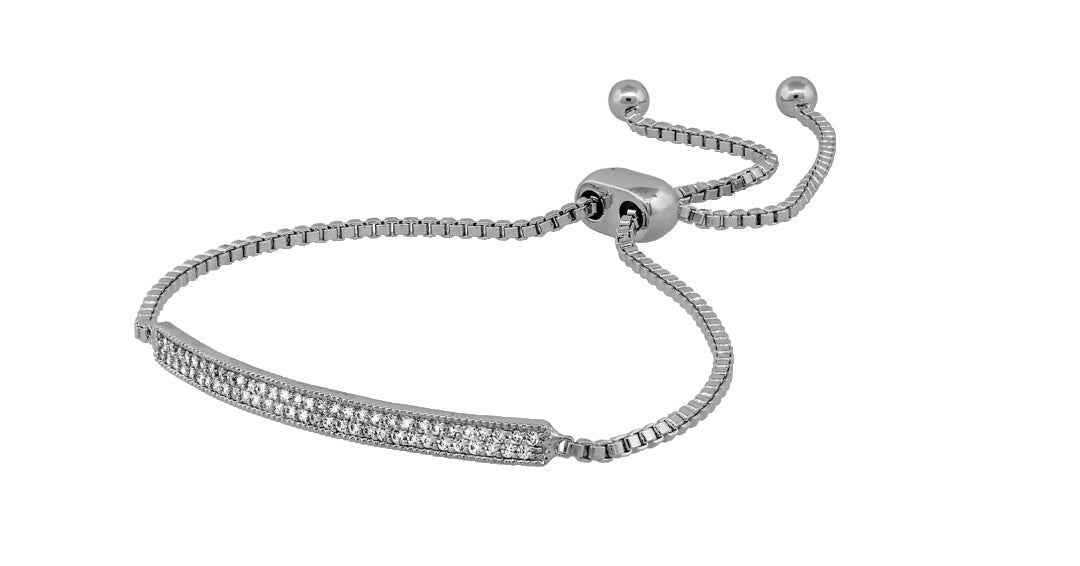 Pave Crystal Bar Adjustable Bracelet