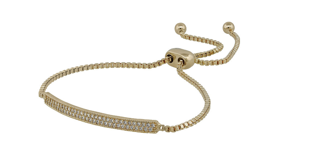 Pave Crystal Bar Adjustable Bracelet