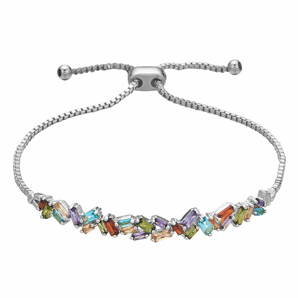 Multicolor Variegated Crystal Adjustable Bracelet