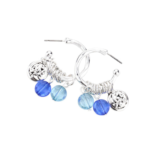 Half Hoops with Dangle Charms