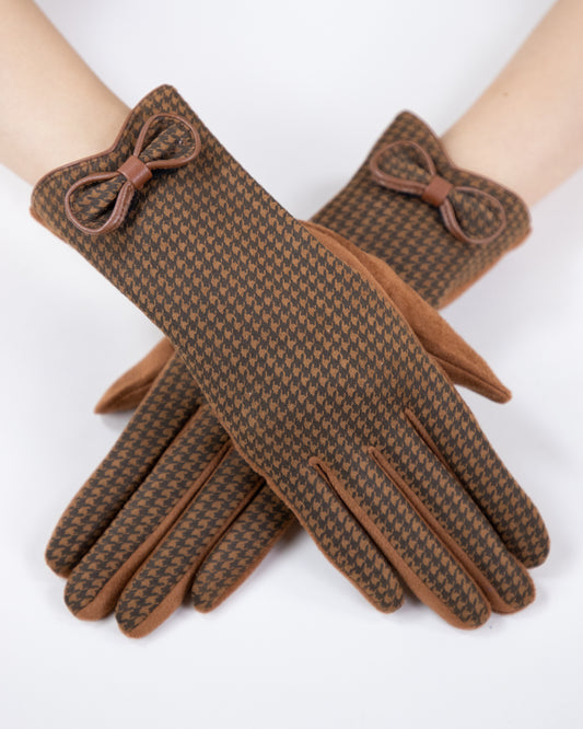 Mini Houndstooth Print Glove