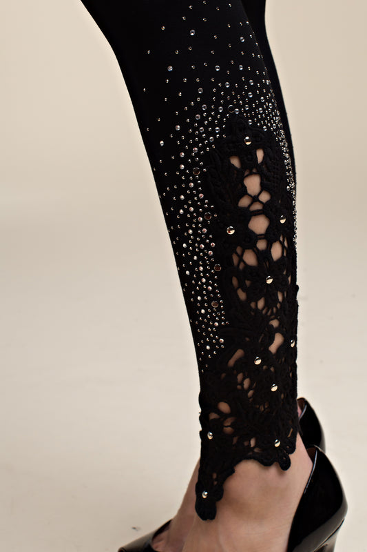 Lace & Crystal Leggings