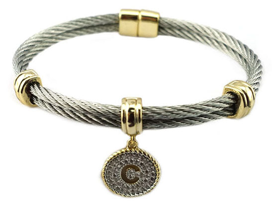 C Initial Cable Bracelet