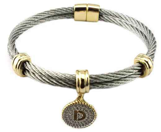 D Initial Cable Bracelet