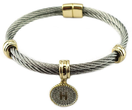 H Initial Cable Bracelet