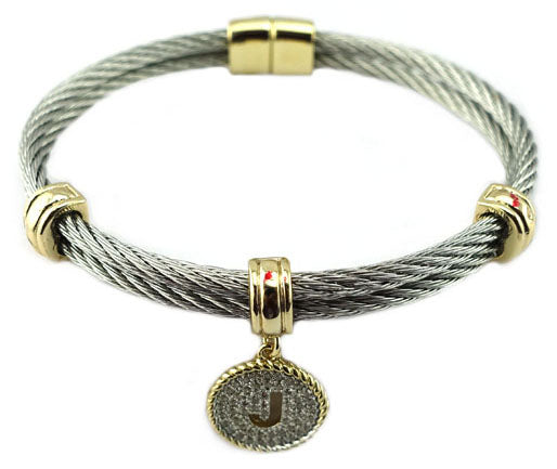 J Initial Cable Bracelet
