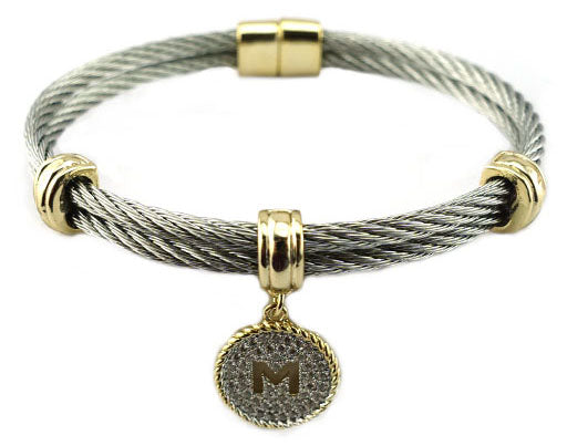 M Initial Cable Bracelet