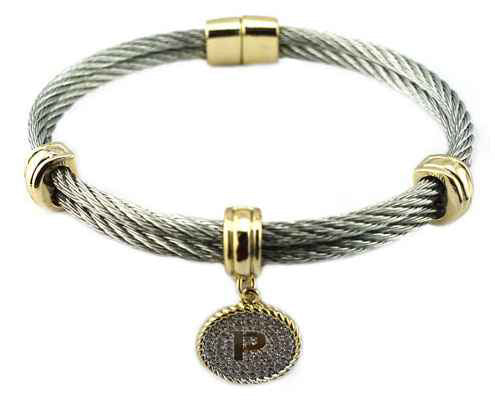 P Initial Cable Bracelet