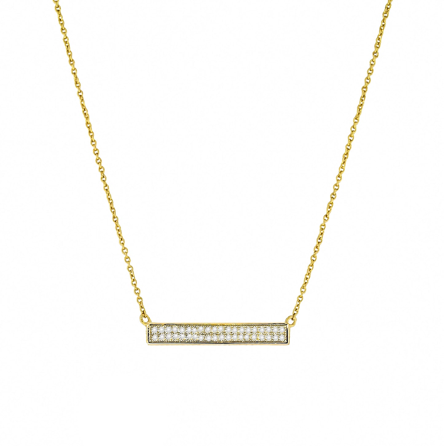 Pave Bar Pendant Necklace