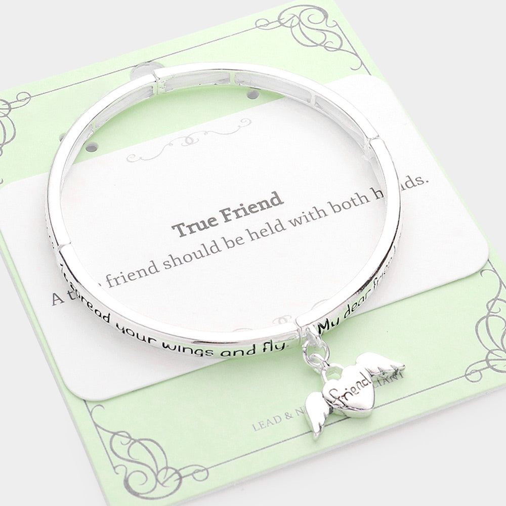 True Friend Inspirational Stretch Bracelet
