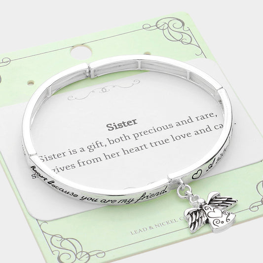 Sister Inspirational Stretch Bracelet
