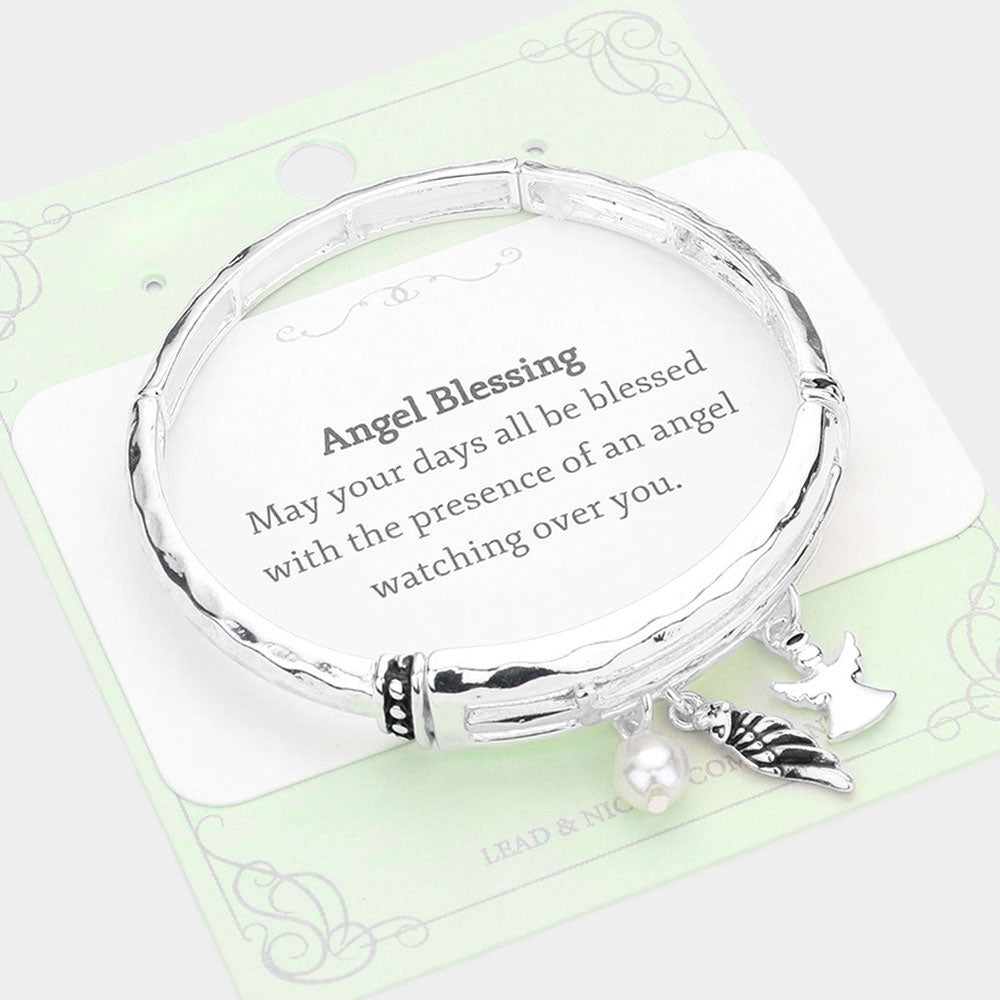 Angel Blessing Inspirational Stretch Bracelet