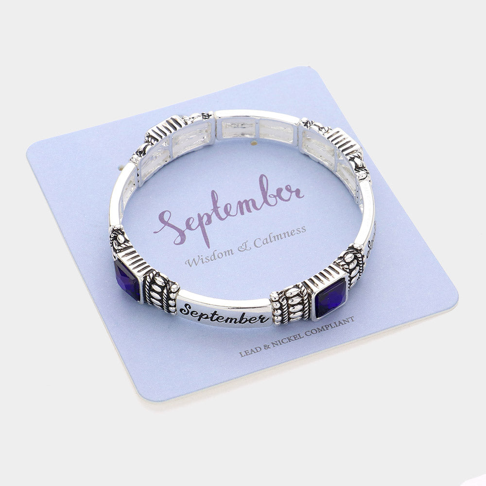 September Birthstone Stretch Bracelet