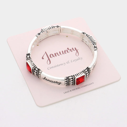 January Birthstone Stretch Beacelet