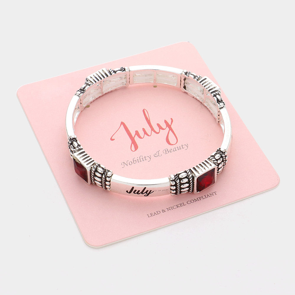 July Birthstone Stretch Bracelet