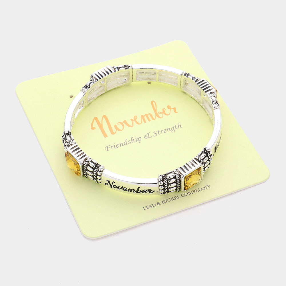November Birthstone Stretch Bracelet