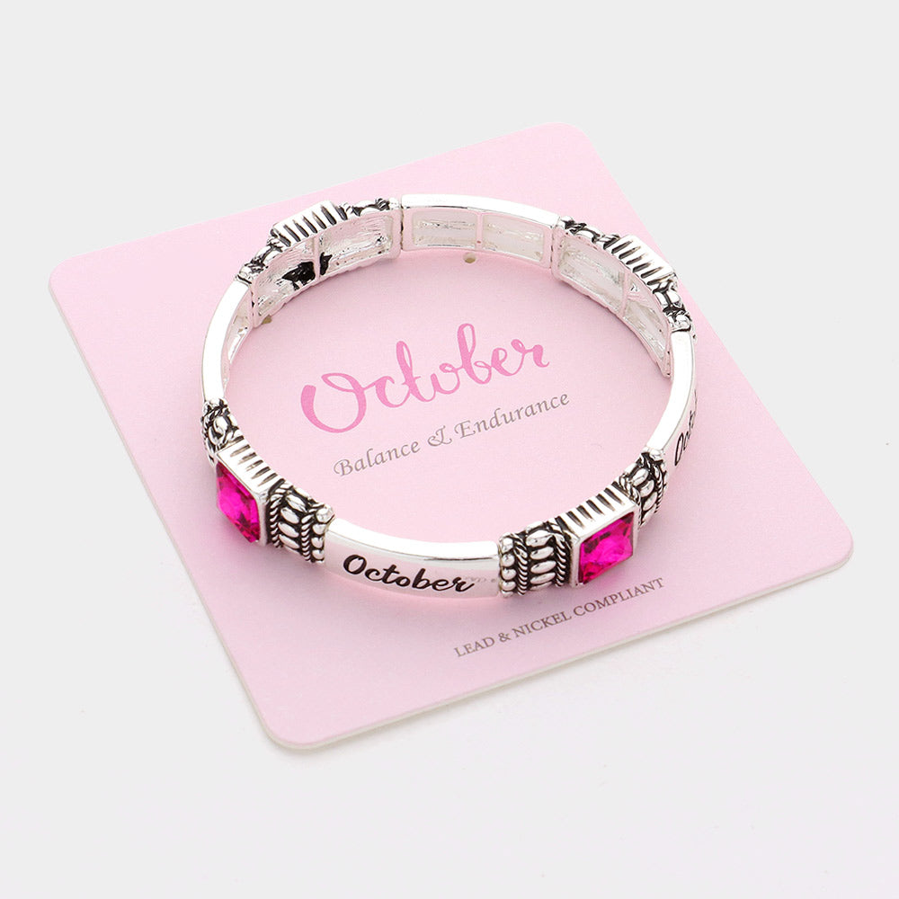 October Birthstone Stretch Bracelet
