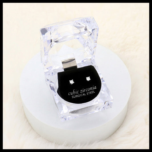 Round Crystal Stud Earrings