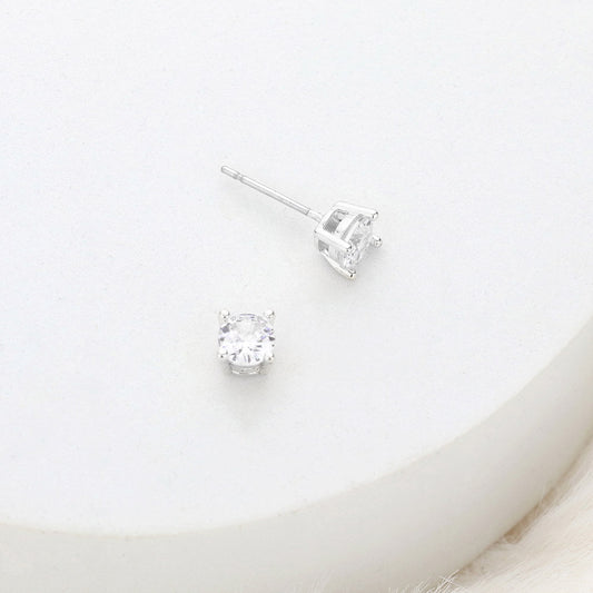 Round Crystal Stud Earrings
