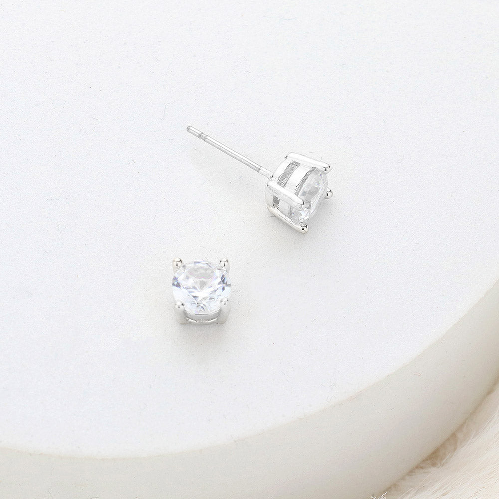 Round Crystal Stud Earrings