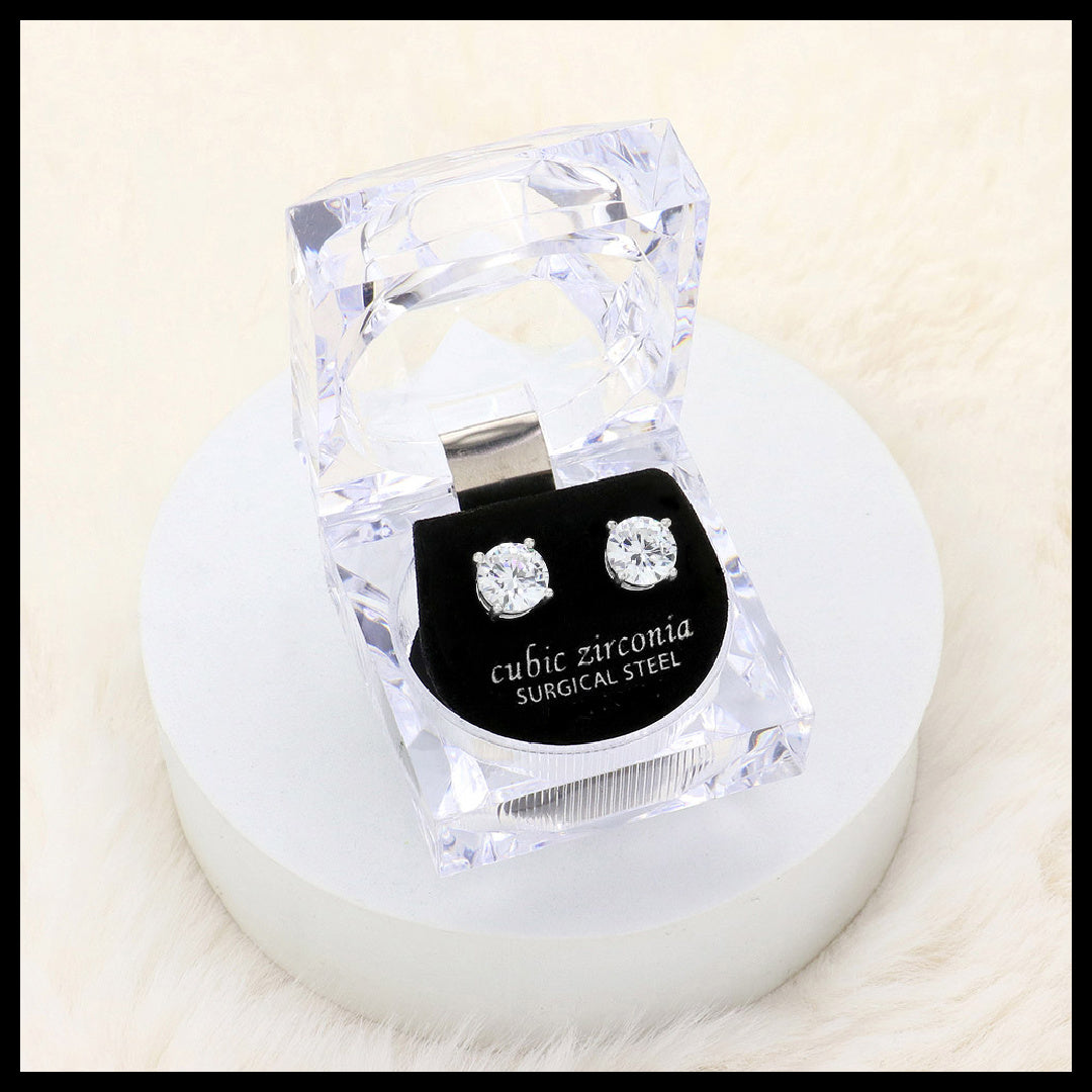 Round Crystal Stud Earrings