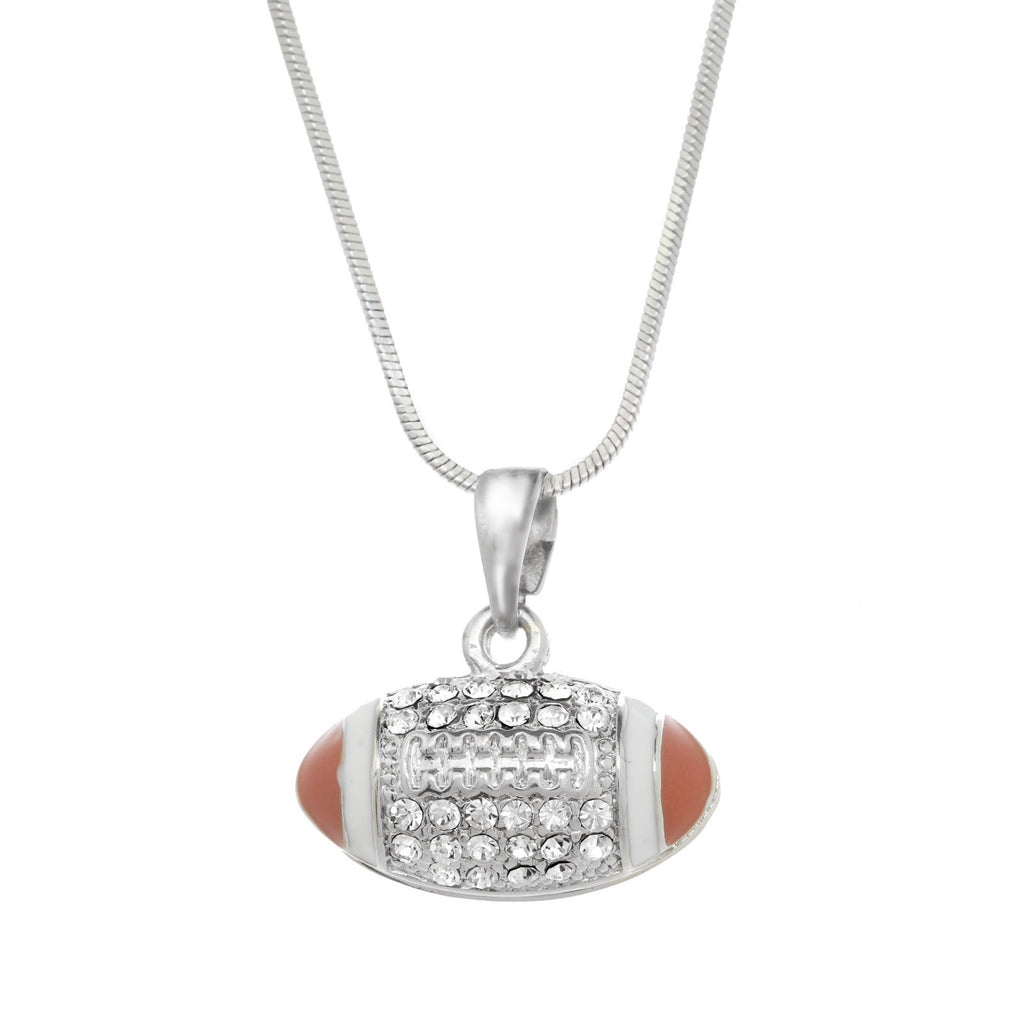Pave Crystal Football Necklace