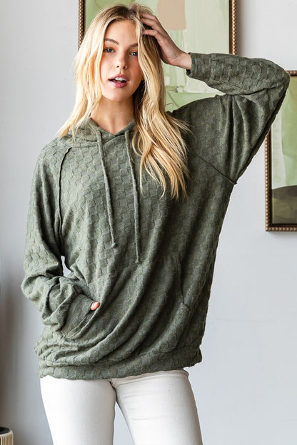 Brushed Jacquard Knit Hoodie