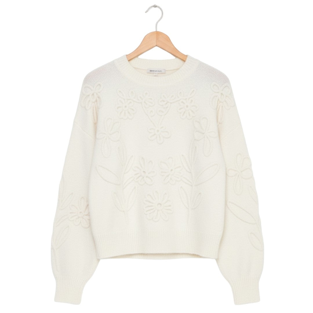 Tone-on-Tone Floral Sweater