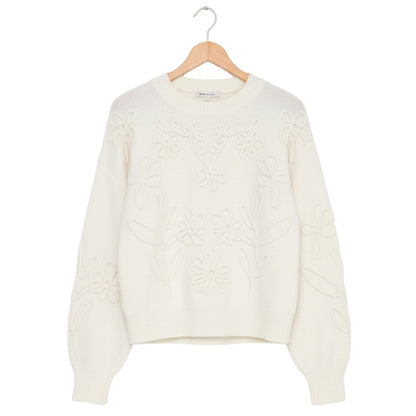 Tone-on-Tone Floral Sweater